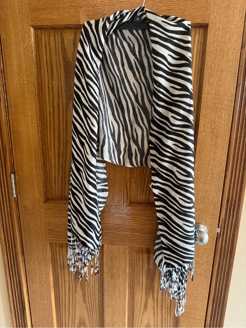 Zebra Stripe Black and White Decorative Throw Scarf - Unbranded